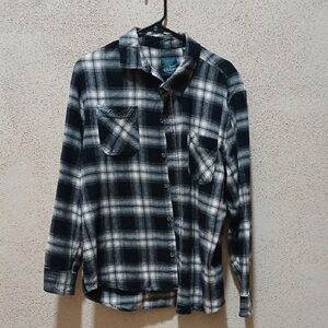 "Make Offer" Bruno Supersoft  Black and White Plaid Casual Button Down Shirt
